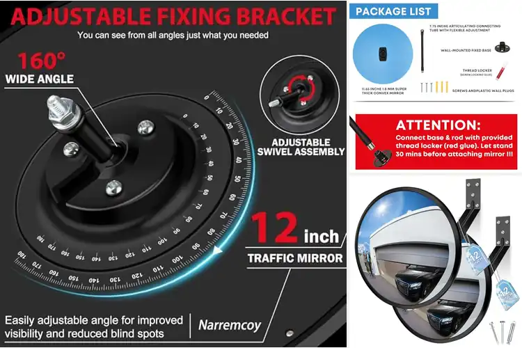 Detailed view of Best Corner View Safety Mirrors